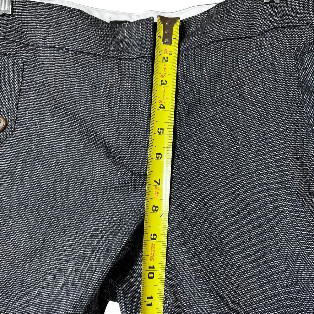 Ann Taylor Loft Marisa Trousers 8T Gray Black Weave Wide Leg Pockets Career Pant - Picture 13 of 15